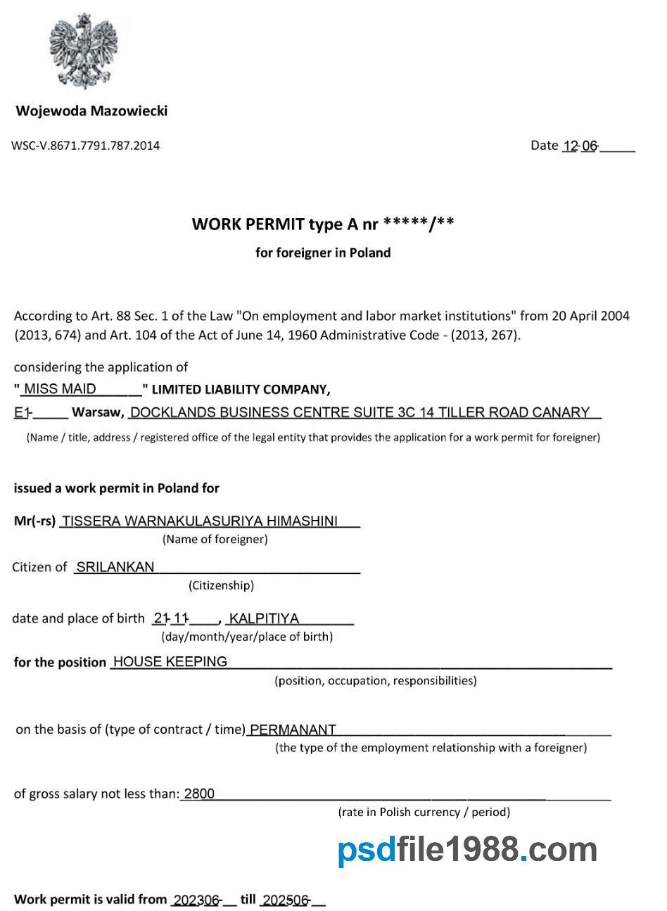 Poland Work Permit